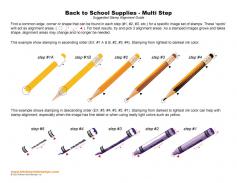 Back to School Supplies Multi Step Stamp Alignment Guide