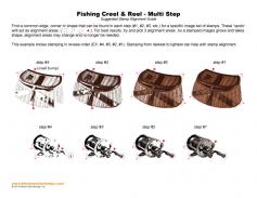 Fishing Creel and Reel Multi Step Stamp Alignment Guide