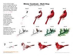 Winter Cardinals Multi Step Stamp Alignment Guide