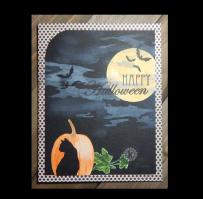 Spooky sky and Pumpkin Halloween card - Kitchen Sink Stamps
