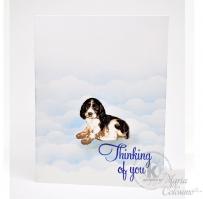 Clouds and Pup Thinking of You Card - Kitchen Sink Stamps