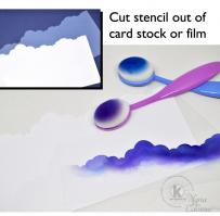 card stock or film stencil with blending brushes