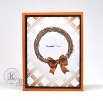 Grapevine Wreath Thank You card- Kitchen Sink Stamps