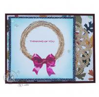 Thinking of You Wreath card- Kitchen Sink Stamps