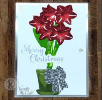Merry Christmas Amaryllis card - Kitchen Sink Stamps