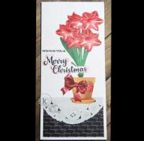 Merry Christmas Amaryllis card - Kitchen Sink Stamps