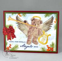 Teddy Angel Christmas Card - Kitchen Sink Stamps