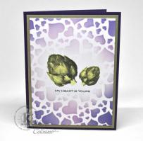 Artichokes and purple hearts Card - Kitchen Sink Stamps