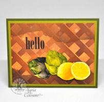 Artichokes and Lemons Hello Card - Kitchen Sink Stamps