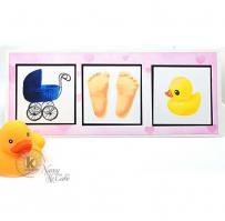 Baby Feet Ducky Slimline Card - Kitchen Sink Stamps
