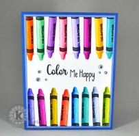 Color Me Happy Crayons Card - Kitchen Sink Stamps