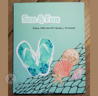 Summer Fun Flip Flops and shells card from Kitchen Sink Stamps