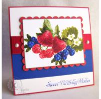 Raspberry, Strawberry, and Blueberry Birthday Card  - Berries from Kitchen Sink Stamps