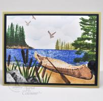Canoe Wilderness Scene Card - Kitchen Sink Stamps