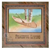 Birch Tree and Canoe Peaceful Living Card - Kitchen Sink Stamps