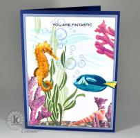 Tropical Fish scene Card - Kitchen Sink Stamps