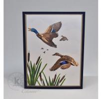 Cattails and Flying Mallards Card - Kitchen Sink Stamps