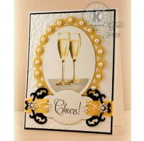 Cheers! Toast with Champagne Wedding Card - Kitchen Sink Stamps