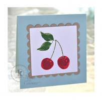 Double Cherry Note Card - Kitchen Sink Stamps