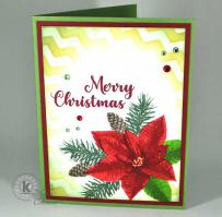 Poinsettia Christmas Card - Kitchen Sink Stamps