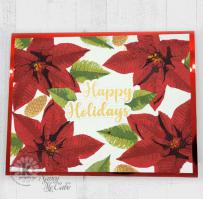 Merry Christmas Poinsettia Card - Kitchen Sink Stamps