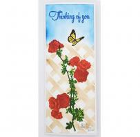 Roses Thinking of You Lattice card- Kitchen Sink Stamps