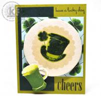 Shamrocks and Green Beer Cheers Card - Kitchen Sink Stamps