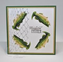 Fish in Net Fathers Day Card - Kitchen Sink Stamps