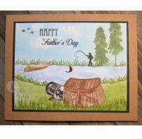 Fishing Nature Scene Card - Kitchen Sink Stamps