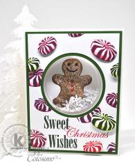 Gingerbread Man shaker card from Kitchen Sink Stamps