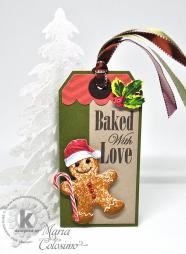 Baked with Love Gingerbread Man tag from Kitchen Sink Stamps