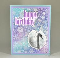 Snow Swan Birthday Card - Kitchen Sink Stamps