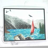 Mountain by the sea view card- Kitchen Sink Stamps