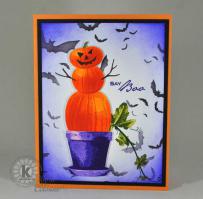 Potted Pumpkin Man Halloween Card - Kitchen Sink Stamps