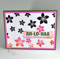 AH-LO-HAA Plumeria card - Kitchen Sink Stamps