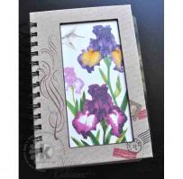 Purple and Pink Irises Notebook Cover - Kitchen Sink Stamps