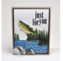 Jumping Lake Bass Note Card from Kitchen Sink Stamps