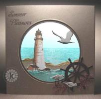 Lighthouse Summer Pleases 3D Light Box Card - Kitchen Sink Stamps