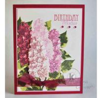 Pink Lilacs and Red Lilacs Birthday Card - Kitchen Sink Stamps