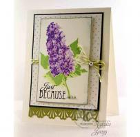 Purple Lilacs Just Because Card - Kitchen Sink Stamps