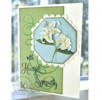 White Lilies Sympathy Card - Kitchen Sink Stamps