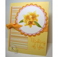 Yellow Lilies Thinking of You Card - Kitchen Sink Stamps