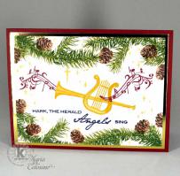 Harp and Trumpet Christmas Card - Kitchen Sink Stamps