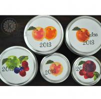 Peaches, Plums, Raspberries, and Boysenberries Canning Tops for Jam - Kitchen Sink Stamps