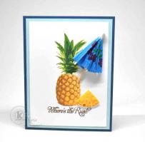 Pineapple Umbrella Drink Card from Kitchen Sink Stamps