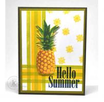 Pineapple Plaid Hello Summer Card - Kitchen Sink Stamps