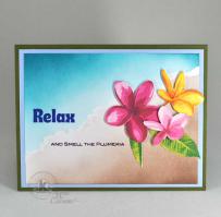 Relax Plueria card - Kitchen Sink Stamps