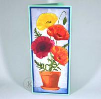 Pot of Poppies slimline card card - Kitchen Sink Stamps
