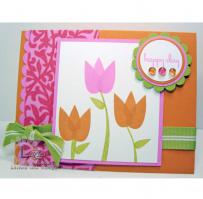 Tulip Birthday Card - Kitchen Sink Stamps