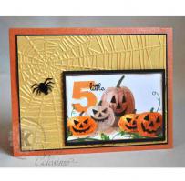 5 Little Pumpkins ATC Halloween Card - Kitchen Sink Stamps